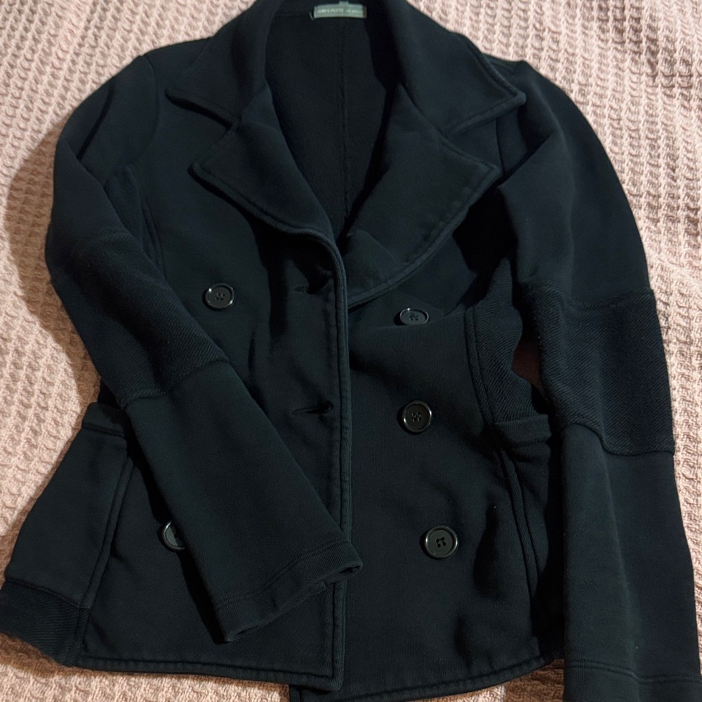 James Perse Elegant Black Pea Coat